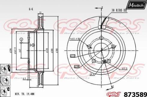 Maxtech 873589.6980 - Тормозной диск autospares.lv