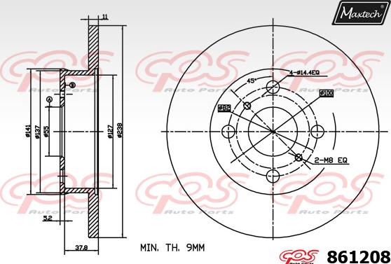 Maxtech 873589 - Тормозной диск autospares.lv