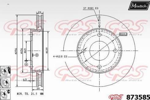 Maxtech 873585.6980 - Тормозной диск autospares.lv