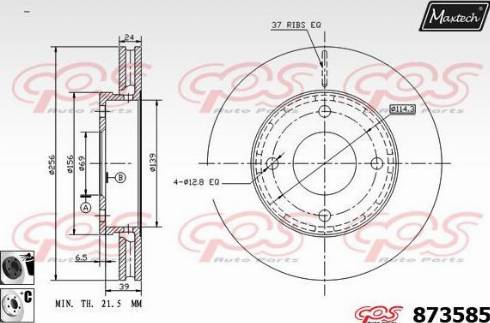 Maxtech 873585.6060 - Тормозной диск autospares.lv