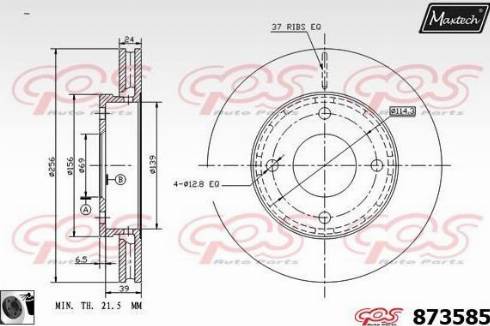 Maxtech 873585.0060 - Тормозной диск autospares.lv