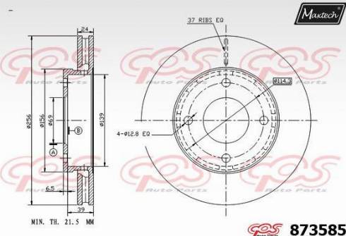 Maxtech 873585.0000 - Тормозной диск autospares.lv