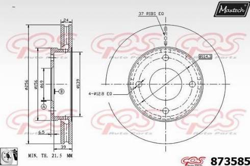 Maxtech 873585.0080 - Тормозной диск autospares.lv