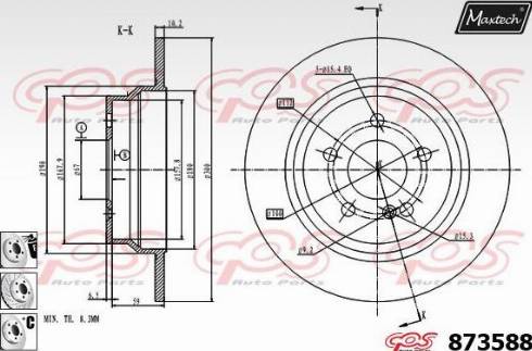 Maxtech 873588.6980 - Тормозной диск autospares.lv