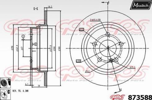 Maxtech 873588.6060 - Тормозной диск autospares.lv