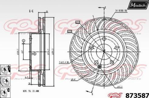 Maxtech 873587.6880 - Тормозной диск autospares.lv