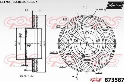 Maxtech 873587.0000 - Тормозной диск autospares.lv