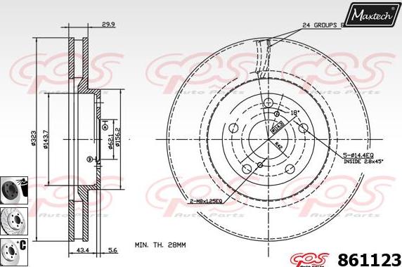 Maxtech 873587 - Тормозной диск autospares.lv