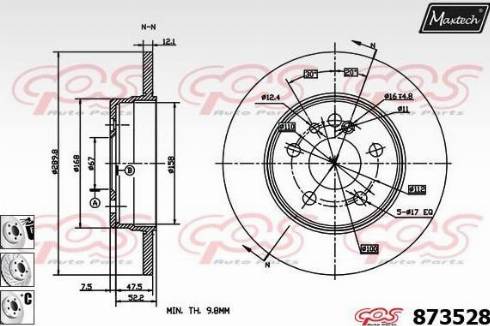 Maxtech 873528.6980 - Тормозной диск autospares.lv