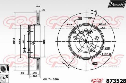 Maxtech 873528.6060 - Тормозной диск autospares.lv