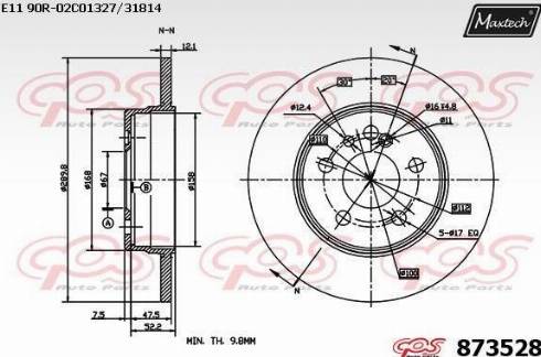 Maxtech 873528.0000 - Тормозной диск autospares.lv