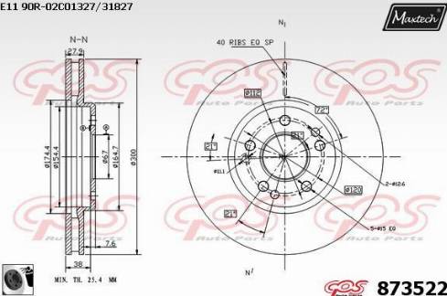 Maxtech 873522.0060 - Тормозной диск autospares.lv