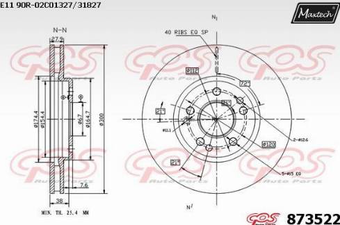 Maxtech 873522.0000 - Тормозной диск autospares.lv