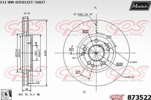 Maxtech 873522.0080 - Тормозной диск autospares.lv