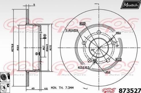 Maxtech 873527.6060 - Тормозной диск autospares.lv