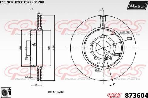 Maxtech 873604.0060 - Тормозной диск autospares.lv