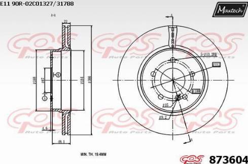 Maxtech 873604.0000 - Тормозной диск autospares.lv