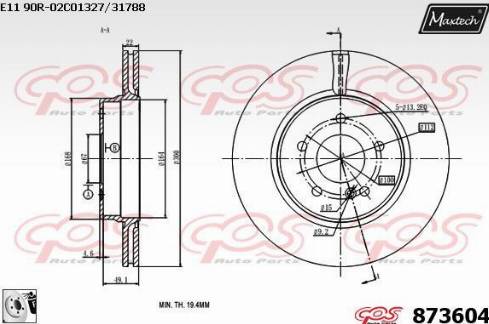 Maxtech 873604.0080 - Тормозной диск autospares.lv