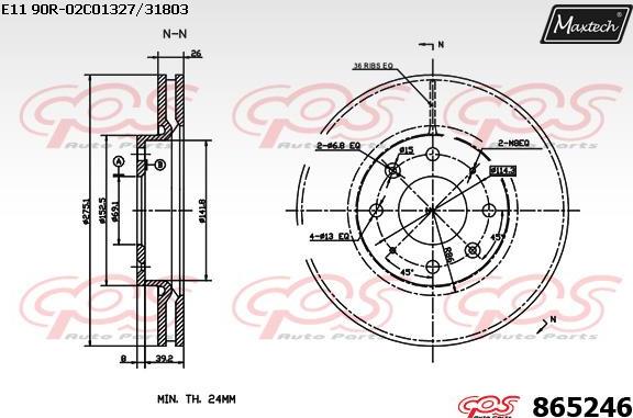 Maxtech 873605 - Тормозной диск autospares.lv