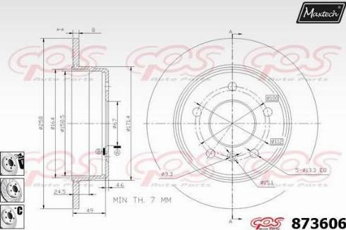 Maxtech 873606.6980 - Тормозной диск autospares.lv