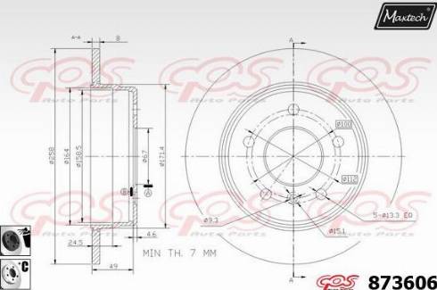 Maxtech 873606.6060 - Тормозной диск autospares.lv