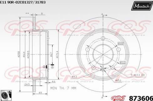 Maxtech 873606.0060 - Тормозной диск autospares.lv