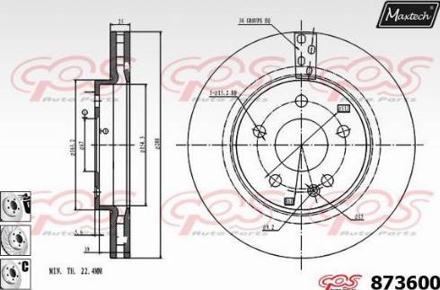 Maxtech 873600.6880 - Тормозной диск autospares.lv