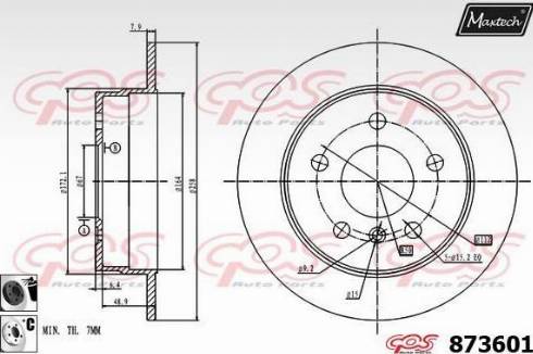 Maxtech 873601.6060 - Тормозной диск autospares.lv