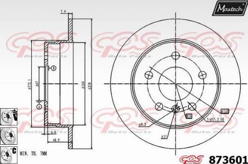 Maxtech 873601.6880 - Тормозной диск autospares.lv