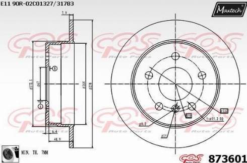 Maxtech 873601.0060 - Тормозной диск autospares.lv