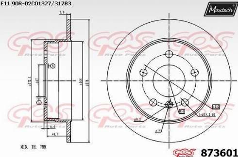 Maxtech 873601.0000 - Тормозной диск autospares.lv