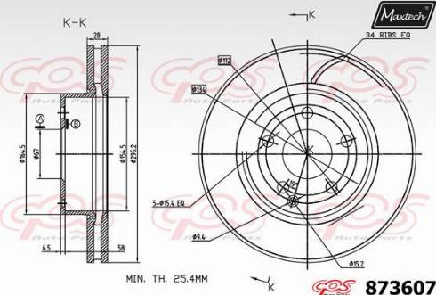 Maxtech 873607.0000 - Тормозной диск autospares.lv