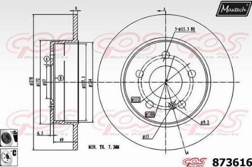 Maxtech 873616.6060 - Тормозной диск autospares.lv