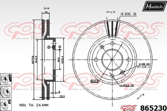 Maxtech 873616 - Тормозной диск autospares.lv