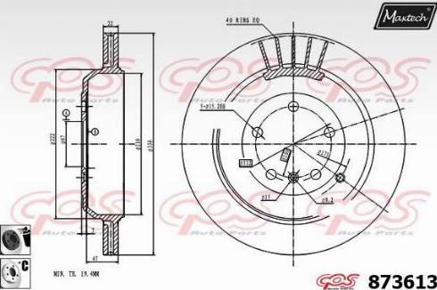 Maxtech 873613.6060 - Тормозной диск autospares.lv