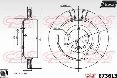 Maxtech 873613.0060 - Тормозной диск autospares.lv