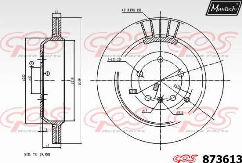 Maxtech 873613.0000 - Тормозной диск autospares.lv