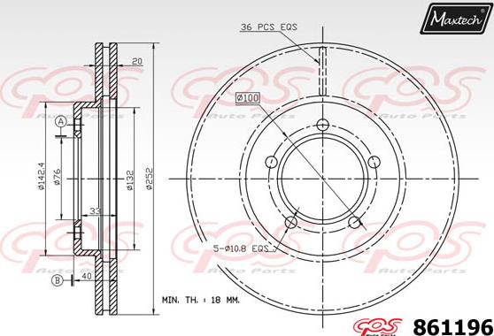 Maxtech 873628 - Тормозной диск autospares.lv