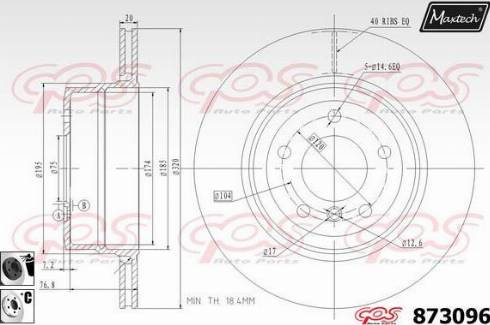 Maxtech 873096.6060 - Тормозной диск autospares.lv