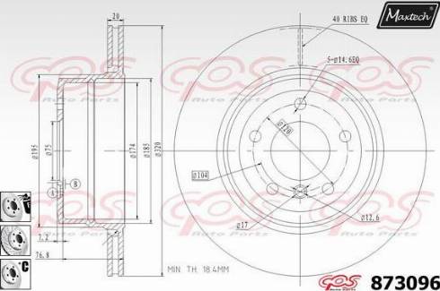 Maxtech 873096.6880 - Тормозной диск autospares.lv