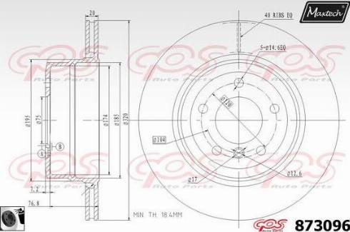 Maxtech 873096.0060 - Тормозной диск autospares.lv