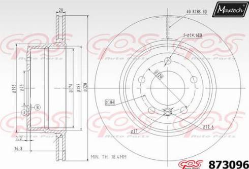 Maxtech 873096.0000 - Тормозной диск autospares.lv