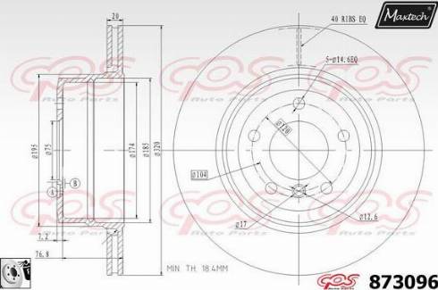 Maxtech 873096.0080 - Тормозной диск autospares.lv