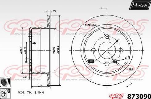 Maxtech 873090.6060 - Тормозной диск autospares.lv