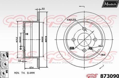 Maxtech 873090.6880 - Тормозной диск autospares.lv