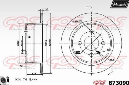 Maxtech 873090.0060 - Тормозной диск autospares.lv