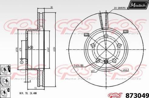 Maxtech 873049.6980 - Тормозной диск autospares.lv