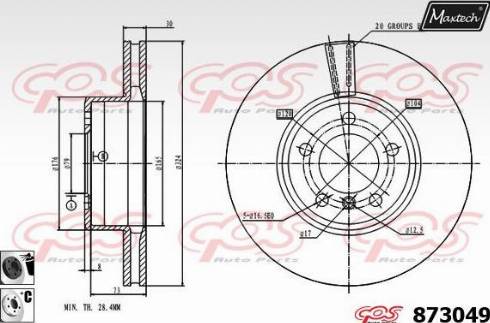 Maxtech 873049.6060 - Тормозной диск autospares.lv