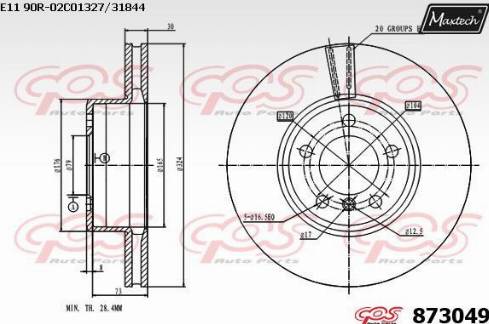 Maxtech 873049.0000 - Тормозной диск autospares.lv