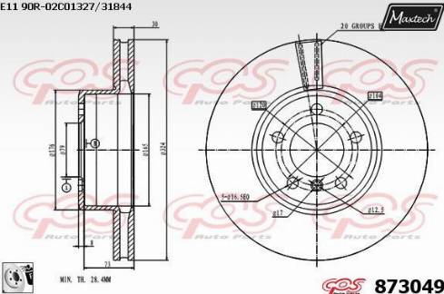 Maxtech 873049.0080 - Тормозной диск autospares.lv